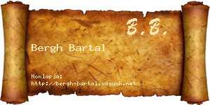 Bergh Bartal névjegykártya